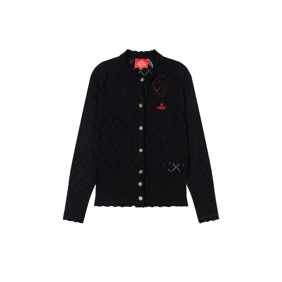 VIVI161# vivienne west wood 25FW October Tokyo show new model diamond pattern classic red label cardigan Size: 1 yard (90-110 pounds) 2 yards (110-130 pounds) 3 yards (130-150 pounds) Color: red, apricot, black